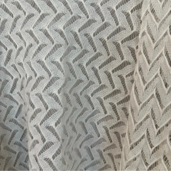 Women’s Cream Sleeveless Asymmetrical Open Draped Front Knit Detail Vest GUC - Picture 4 of 5